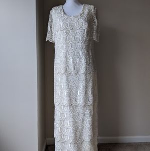 Jill Paige Originals Cream Ivory Lace Tiered Gown 12